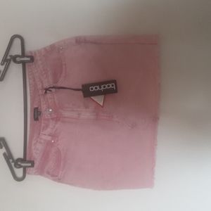 Nwt Boohoo Pink Acid Wash Mini Skirt Sz 10